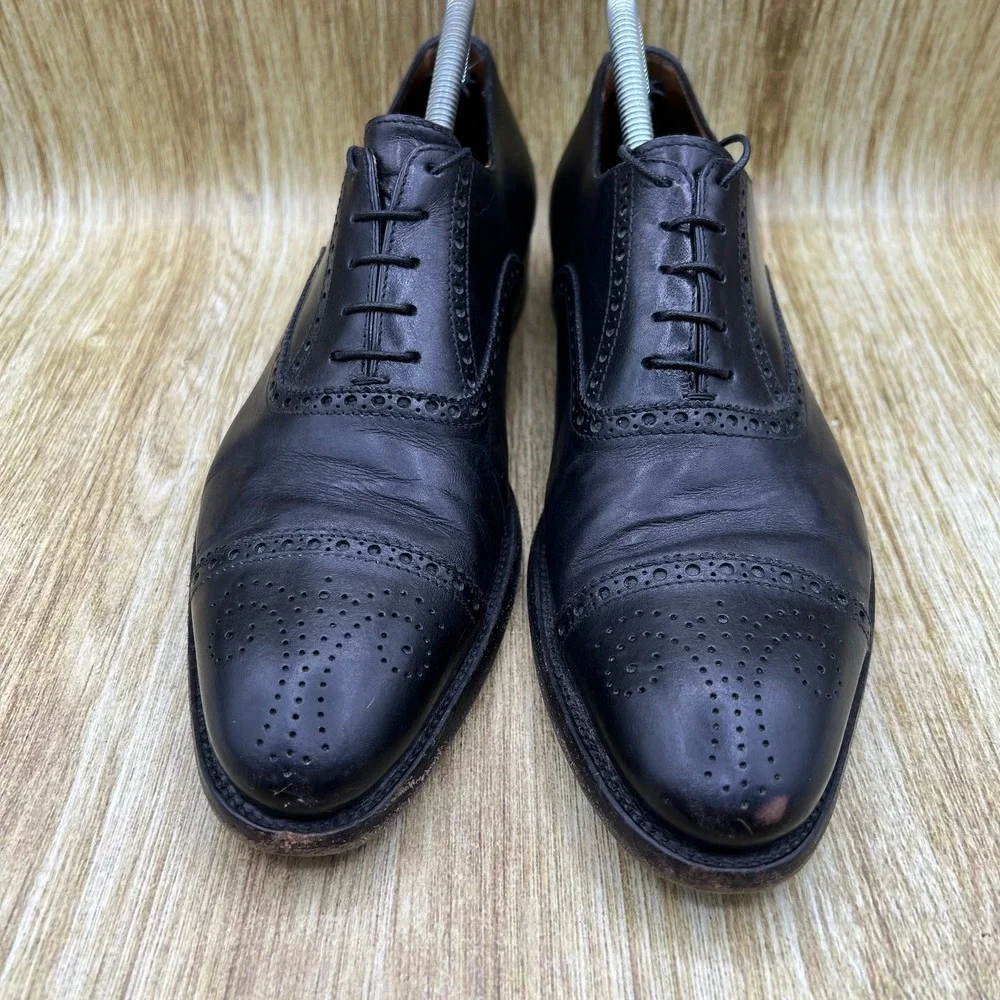 Ralph Lauren Purple Label Oxford Men's Size 8 D Black Leather Made In Italy